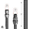 Flextron Gas Line Hose 3/8'' O.D.x12'' Length 3/8" FIPx1/2" MIP Fittings, Stainless Steel Flexible Connector FTGC-SS14-12J
